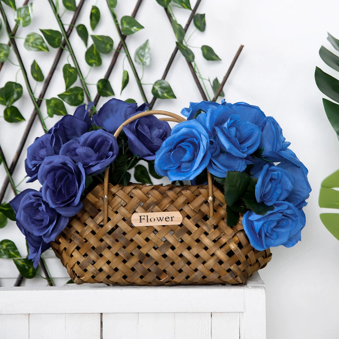 Silkflowersfactory Velvet Rose Bouquet Artificial Flowers- Navy Blue Bouquets 9 Silkflowersfactory Velvet Rose Bouquet Artificial Flowers- Navy Blue Bouquets