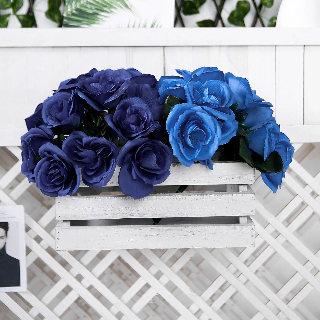 Silkflowersfactory Velvet Rose Bouquet Artificial Flowers- Navy Blue Bouquets 10 Silkflowersfactory Velvet Rose Bouquet Artificial Flowers- Navy Blue Bouquets