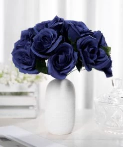 Silkflowersfactory Velvet Rose Bouquet Artificial Flowers- Navy Blue Bouquets 21 Silkflowersfactory Velvet Rose Bouquet Artificial Flowers- Navy Blue Bouquets