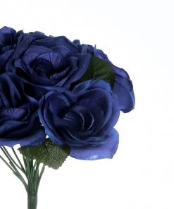 Silkflowersfactory Velvet Rose Bouquet Artificial Flowers- Navy Blue Bouquets 14 Silkflowersfactory Velvet Rose Bouquet Artificial Flowers- Navy Blue Bouquets
