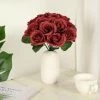 Silkflowersfactory Velvet Rose Bouquet Artificial Flowers- Red 1 Silkflowersfactory Velvet Rose Bouquet Artificial Flowers- Red