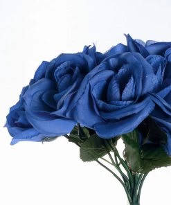 Silkflowersfactory Bouquets Velvet Rose Bouquet Artificial Flowers- Royal Blue 14 Silkflowersfactory Bouquets Velvet Rose Bouquet Artificial Flowers- Royal Blue