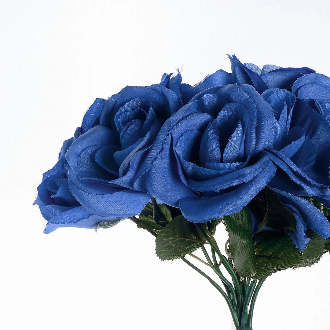 Silkflowersfactory Bouquets Velvet Rose Bouquet Artificial Flowers- Royal Blue 5 Silkflowersfactory Bouquets Velvet Rose Bouquet Artificial Flowers- Royal Blue