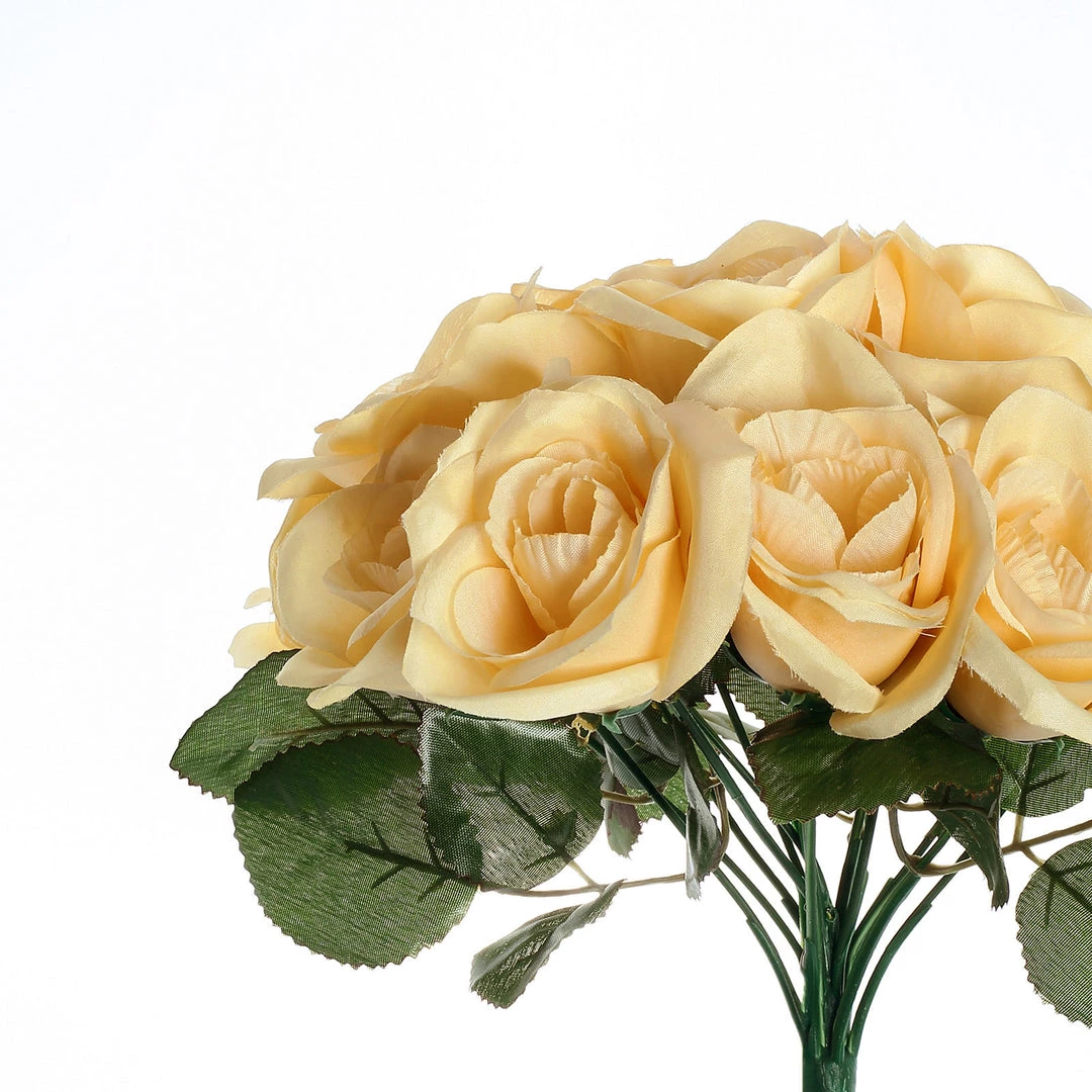 Silkflowersfactory Velvet Rose Bouquet Artificial Flowers- Yellow Bouquets 5 Silkflowersfactory Velvet Rose Bouquet Artificial Flowers- Yellow Bouquets