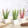 Silkflowersfactory Succulents Set Of 3 | 8'' Assorted Sedum Oaxacanum Artificial Plants With Pots