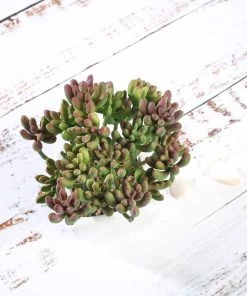 Silkflowersfactory Set Of 3 | 7'' Assorted Stonecrop Artificial Plants With Pots