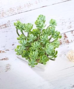 Silkflowersfactory Set Of 3 | 7'' Assorted Crassula Artificial Plants With Pots Succulents
