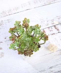 Silkflowersfactory Set Of 3 | 7'' Assorted Crassula Artificial Plants With Pots Succulents