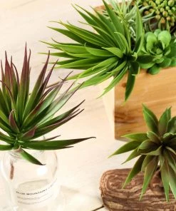 Silkflowersfactory Succulents Set Of 3 | 8" Aloe Cactus Decorative Artificial Plants 13 Silkflowersfactory Succulents Set Of 3 | 8