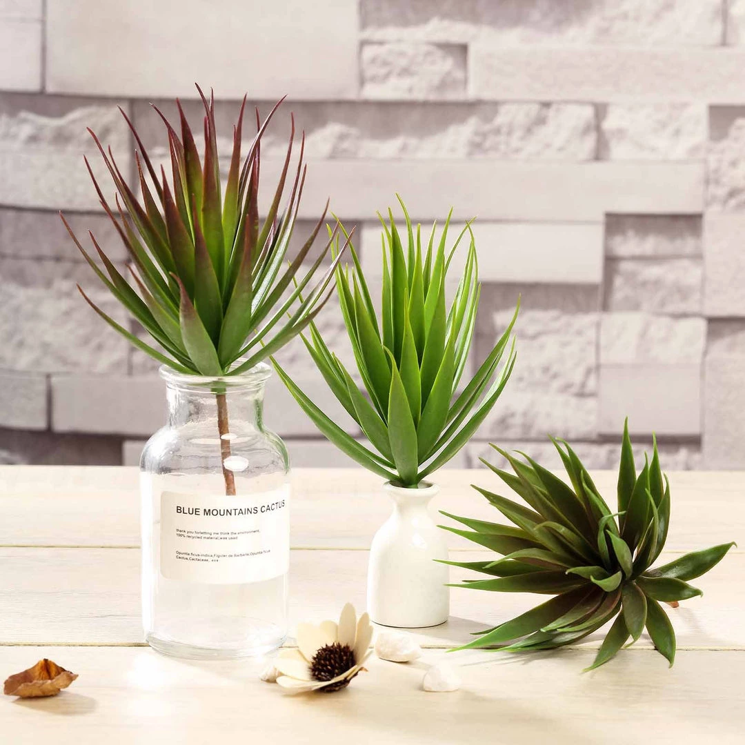 Silkflowersfactory Succulents Set Of 3 | 8" Aloe Cactus Decorative Artificial Plants 4 Silkflowersfactory Succulents Set Of 3 | 8" Aloe Cactus Decorative Artificial Plants