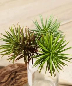 Silkflowersfactory Set Of 3 | 7" Spiky Crassula Decorative Artificial Plants Succulents