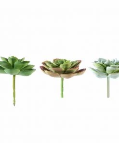 Silkflowersfactory Succulents Set Of 3 | 3" Echeveria Orion Decorative Artificial Plants 18 Silkflowersfactory Succulents Set Of 3 | 3