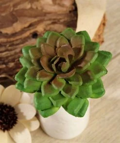 Silkflowersfactory Set Of 3 | 3" Parva Echeveria Stems Decorative Artificial Plants Succulents