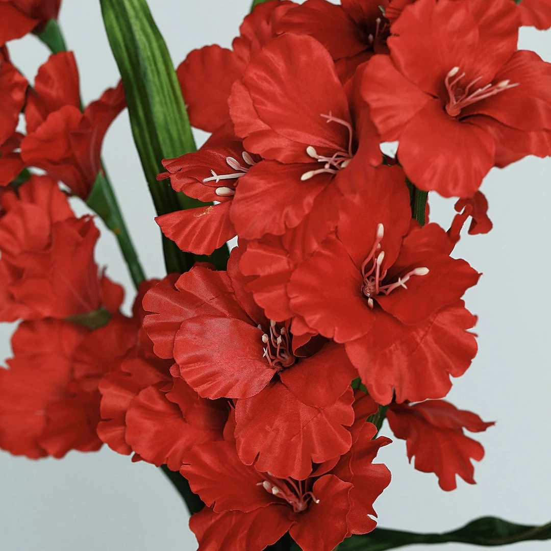 HIER_1150 3 Bushes | 36" Red Artificial Silk Long Stem Gladiolus Flower Spray - Filler Flowers 15 HIER_1150 3 Bushes | 36" Red Artificial Silk Long Stem Gladiolus Flower Spray - Filler Flowers