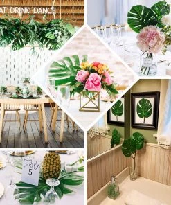 HIER_1400 6 Stems | Monstera Tropical Leaf, Artificial Leaves For Hawaiian Luau Party Decoration - Assorted Green Artificial Plants 24 HIER_1400 6 Stems | Monstera Tropical Leaf, Artificial Leaves For Hawaiian Luau Party Decoration - Assorted Green Artificial Plants