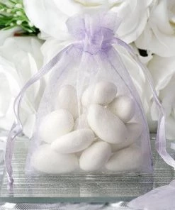 Silkflowersfactory 3"x4" Lavender Organza Jewellery Wedding Birthday Party Favor Gift Drawstring Pouches Bags - 10/pk Craft Supplies