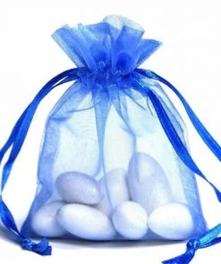 Silkflowersfactory 3"x4" Serenity Organza Jewellery Wedding Birthday Party Favor Gift Drawstring Pouches Bags - 10/pk