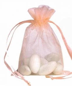Silkflowersfactory 4x6 Peach Sheer Organza Bags -10 Pcs