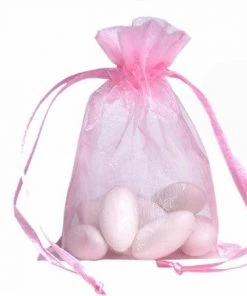 Silkflowersfactory Craft Supplies 4x6 Pink Sheer Organza Bags -10 Pcs