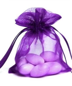 Silkflowersfactory 5x7 Purple Sheer Organza Bags -10 Pcs Craft Supplies