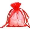 Silkflowersfactory 5x7 Red Sheer Organza Bags -10 Pcs