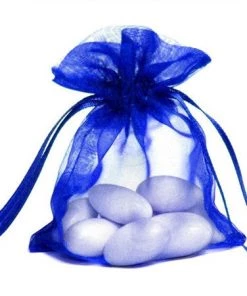 Silkflowersfactory Craft Supplies 5x7 Royal Blue Sheer Organza Bags -10 Pcs