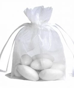 Silkflowersfactory Craft Supplies 5x7 White Sheer Organza Bags -10 Pcs
