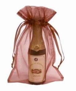 Silkflowersfactory 6x15 Chocolate Sheer Organza Bags -10 Pcs Craft Supplies