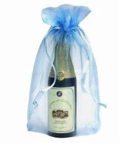 Silkflowersfactory 6x9 Blue Sheer Organza Bags -10 Pcs Craft Supplies