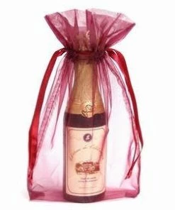 Silkflowersfactory Craft Supplies 6x9 Burgundy Sheer Organza Bags -10 Pcs