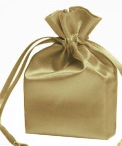 Silkflowersfactory Craft Supplies 4x6 Champagne Elegant Satin Bags - 12 Pcs