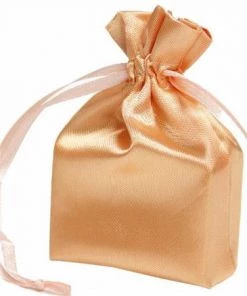 Silkflowersfactory 4x6 Peach Elegant Satin Bags - 12 Pcs Craft Supplies