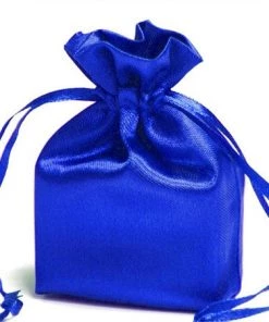 Silkflowersfactory Craft Supplies 4x6 Royal Blue Elegant Satin Bags - 12 Pcs
