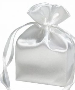 Silkflowersfactory Craft Supplies 4x6 White Elegant Satin Bags - 12 Pcs