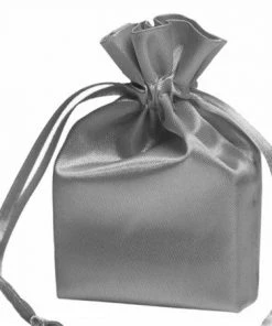 Silkflowersfactory 5x7 Silver Elegant Satin Bags - 12 Pcs Craft Supplies