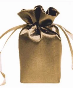 Silkflowersfactory Craft Supplies 6x9 Antique Gold Elegant Satin Bags - 12 Pcs