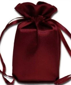 Silkflowersfactory Craft Supplies 6x9 Eggplant Elegant Satin Bags - 12 Pcs