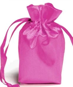 Silkflowersfactory Craft Supplies 6x9 Fushia Elegant Satin Bags - 12 Pcs