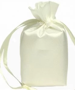 Silkflowersfactory Craft Supplies 6x9 Ivory Elegant Satin Bags - 12 Pcs