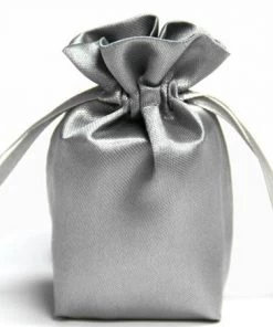 Silkflowersfactory Craft Supplies 6x9 Silver Elegant Satin Bags - 12 Pcs