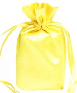 Silkflowersfactory Craft Supplies 6x9 Yellow Elegant Satin Bags - 12 Pcs