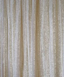 Silkflowersfactory 20ft X 10ft Grand Duchess Sequin Backdrop - Champagne Chandelier & Stands