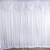 Silkflowersfactory Chandelier & Stands 20ft X 10ft Classic Double Drape Backdrop - White