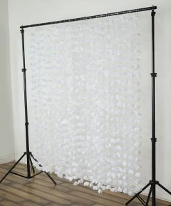 Silkflowersfactory Flower Garland Backdrop - White - 6ftx6ft