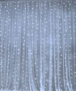 Silkflowersfactory 600 LED Lights BIG Wedding Party Photography Organza Curtain Backdrop - White - 20FT X 10FT LED Lighting