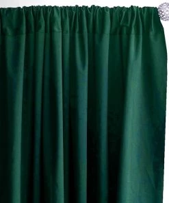 Silkflowersfactory Backdrops & Stands Set Of 2 Hunter Green Fire Retardant Polyester Curtain Panel Backdrops Window Treatment With Rod Pockets - 5FTx10FT