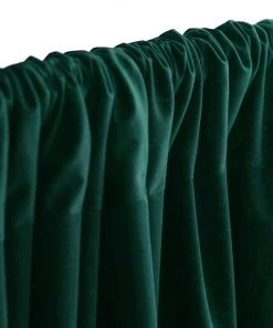 Silkflowersfactory Backdrops & Stands Set Of 2 Hunter Green Fire Retardant Polyester Curtain Panel Backdrops Window Treatment With Rod Pockets - 5FTx10FT