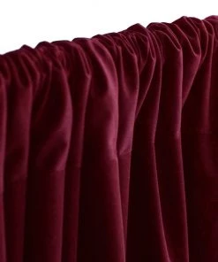 Silkflowersfactory Set Of 2 Burgundy Fire Retardant Polyester Curtain Panel Backdrops Window Treatment With Rod Pockets - 5FTx10FT Backdrops & Stands