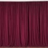 Silkflowersfactory Set Of 2 Burgundy Fire Retardant Polyester Curtain Panel Backdrops Window Treatment With Rod Pockets - 5FTx10FT Backdrops & Stands
