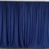Silkflowersfactory Backdrops & Stands Set Of 2 Navy Fire Retardant Polyester Curtain Panel Backdrops Window Treatment With Rod Pockets - 5FTx10FT